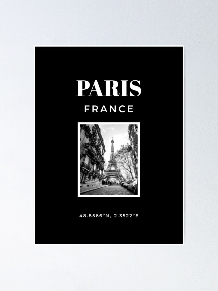 Designer art print home decor classic fashion photography Paris black white chic 
