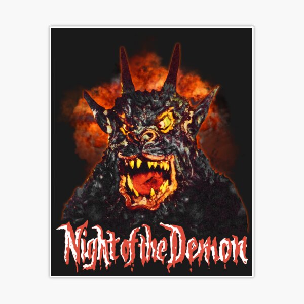 Night of the Demon Retro Cult Classic Horror Fan Art Sticker for