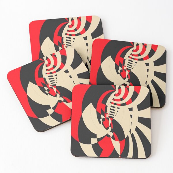 Item preview, Abstract Geometric Florescent Red/Black/Cream designed and sold by KevenTees.