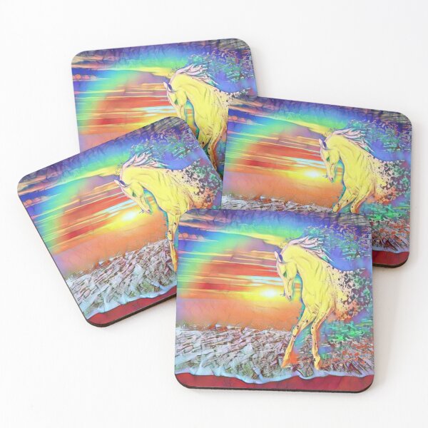 Item preview, Wild horse running on the beach in the rainbow designed and sold by Cyberomiz.