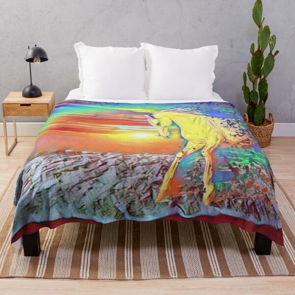Item preview, Wild horse running on the beach in the rainbow designed and sold by Cyberomiz.
