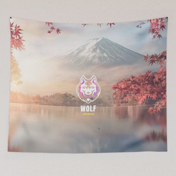 Item preview, Mountain Fuji Wolf Woman designed and sold by Gabrielaxel300.