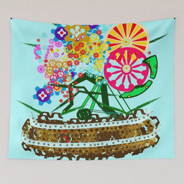 Item preview, a pattern of mechanical parts folded into a bouquet of flowers in a vase designed and sold by Magicbrush13.