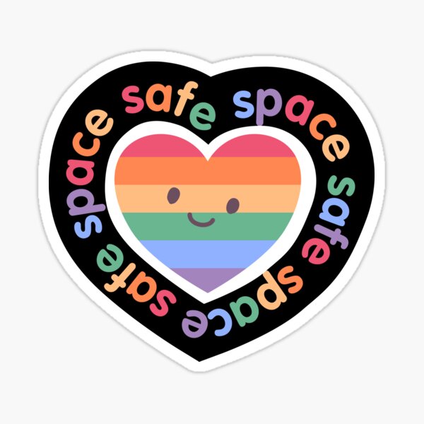 LGBTQ Sign Safe Space Equality Rainbow Heart Sticker