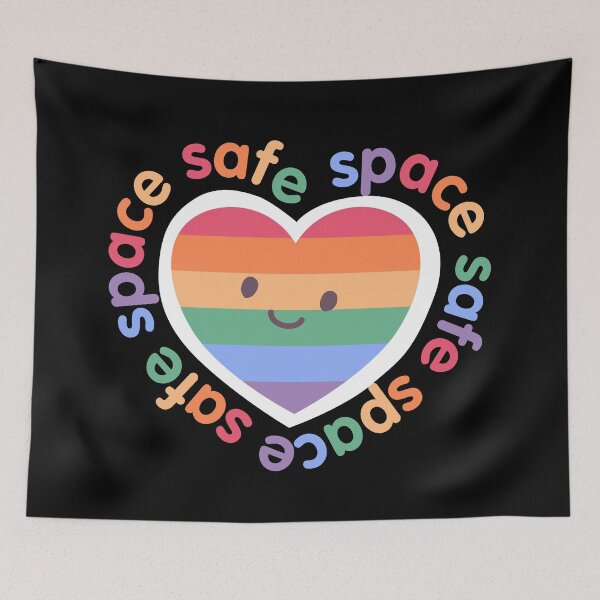 Item preview, LGBTQ Sign Safe Space Equality Rainbow Heart designed and sold by aronia.