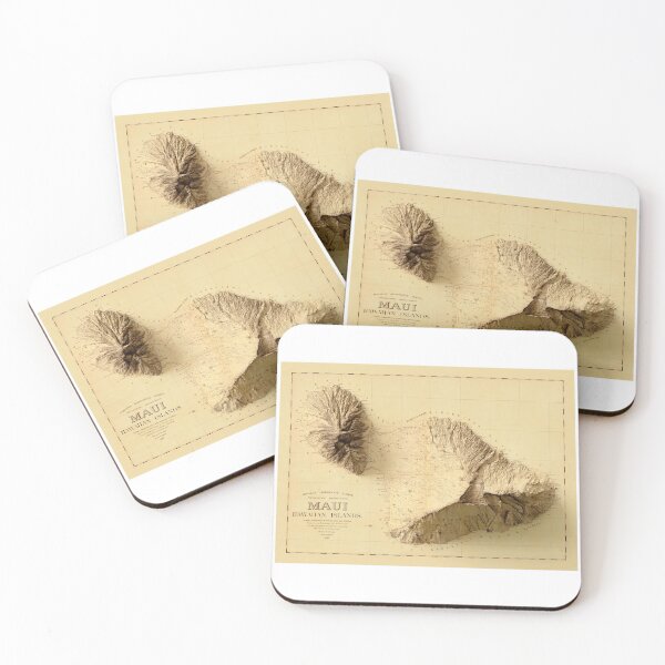 Item preview, 1885 Maui Relief Map 3D digitally-rendered designed and sold by ThinkAboutMaps.