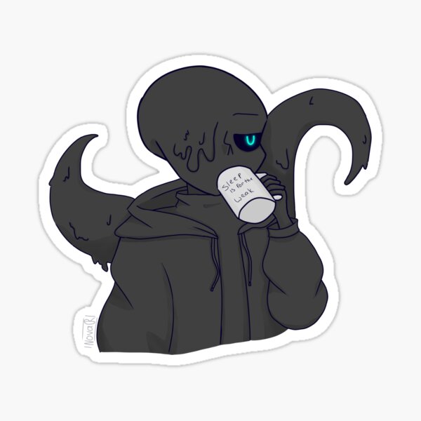 Nightmare sans, *sips judgingly* Sticker for Sale by Nova-R