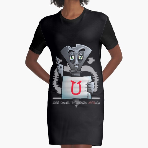 Screw U - Black Graphic T-Shirt Dress