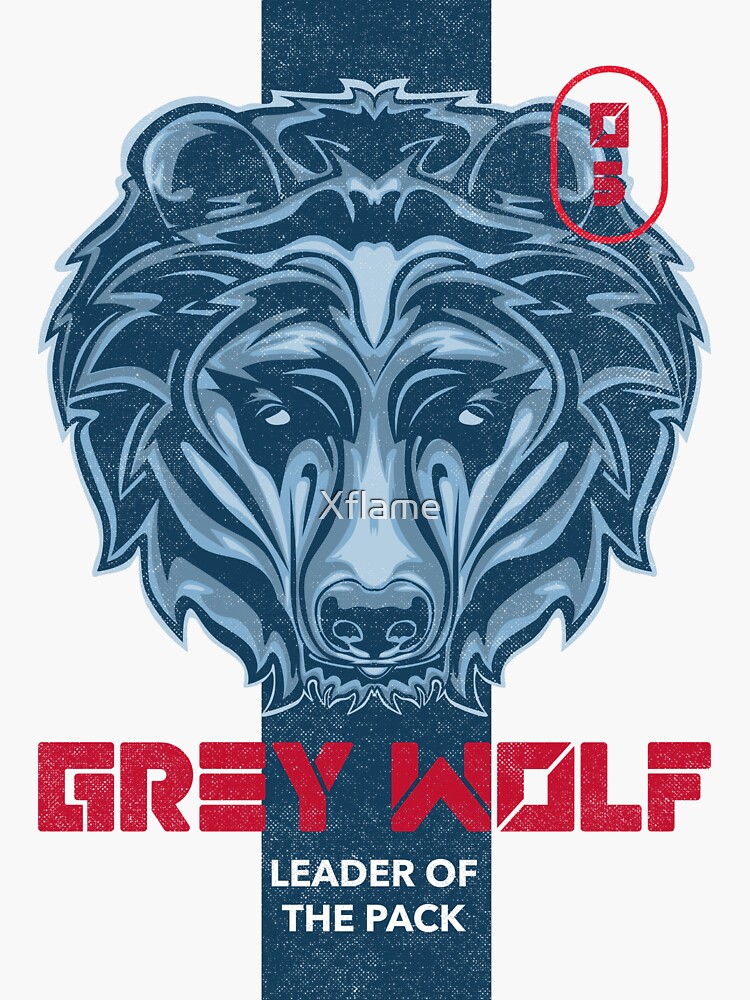 "Grey Wolf The Leader Of The Pack" Sticker for Sale by Xflame Redbubble
