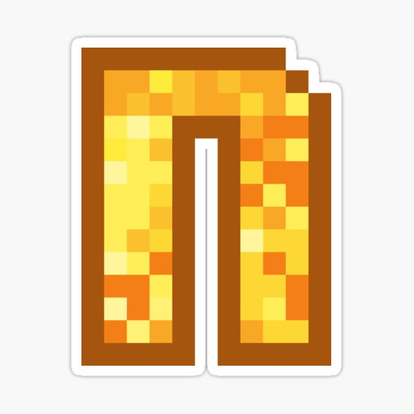 "Letter Art Yellow Gold Retro Pixel Pattern - N" Sticker For Sale By ...