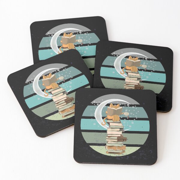 Item preview, Kitten Crazy Reading Book under the moonlight designed and sold by ARTsPlural.