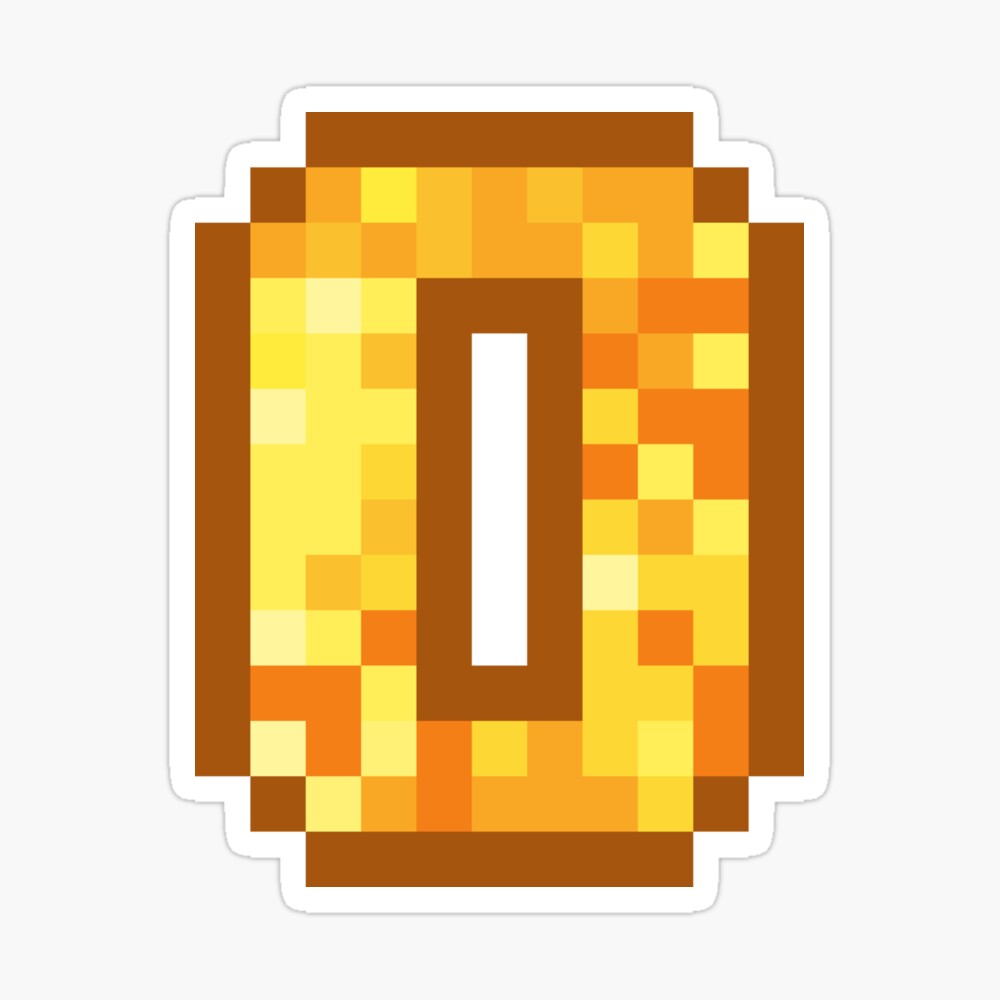 Letter Art Orange Retro Pixel Pattern - M Sticker for Sale by dylanxh