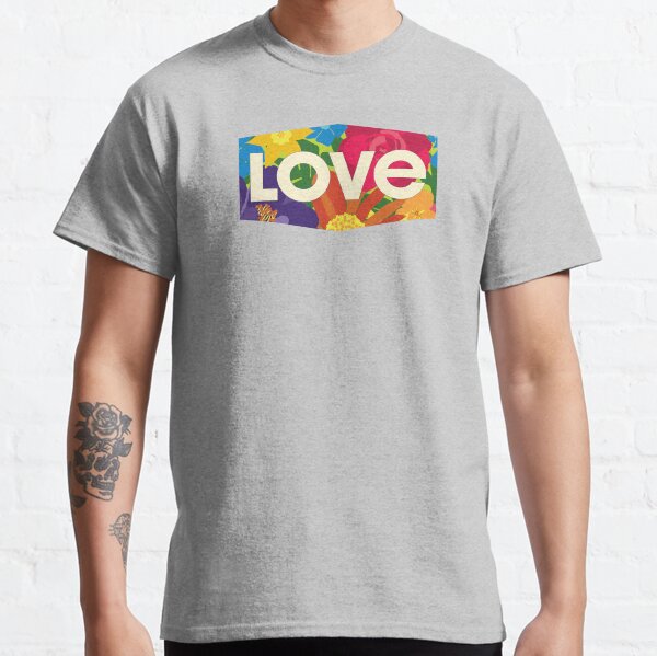 Rainbow Flowers Love Classic T-Shirt