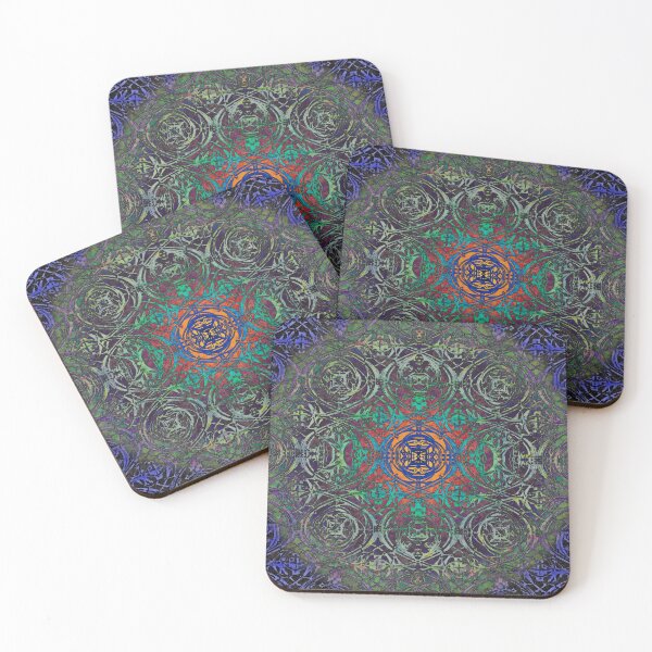 Item preview, Colorful art nouveau abstract based on 20th Century architectural metalwork designed and sold by ThomMorris.