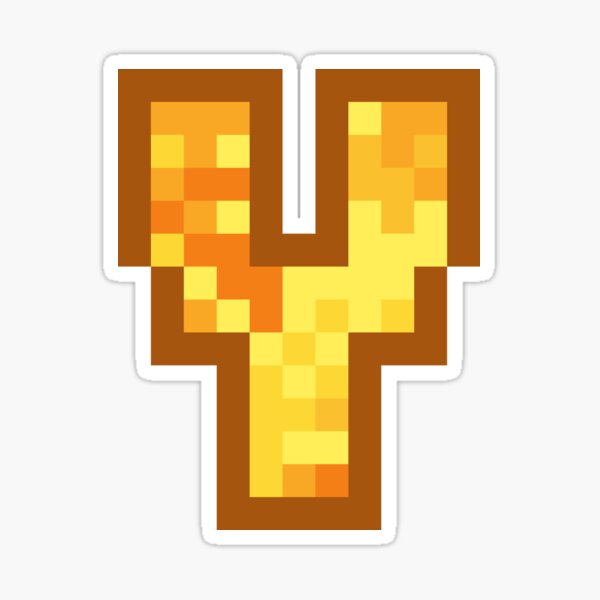 "Letter Art Yellow Gold Retro Pixel Pattern - Y" Sticker By Dylanxh ...