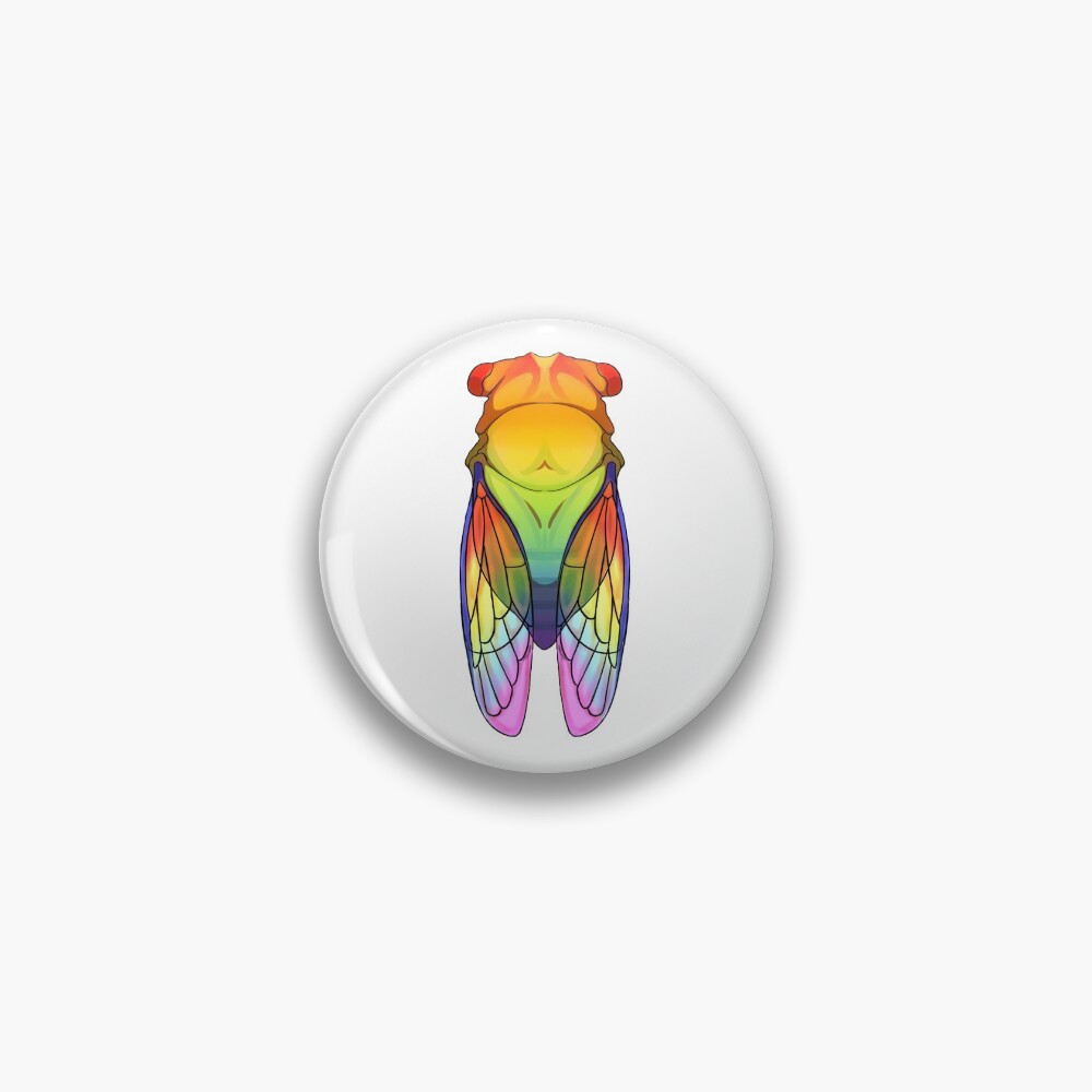 Rainbow cicada Pin