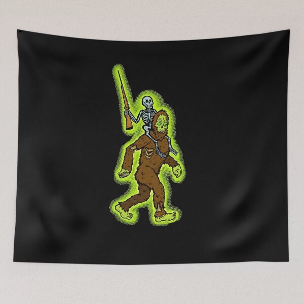 Item preview, Creepy Alaska Big Foot Zombie Skeleton Hunter  designed and sold by maroonbeard.