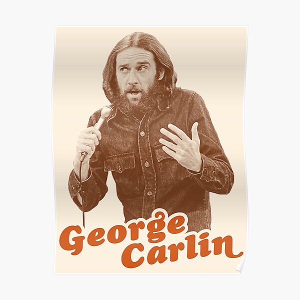Retro George Carlin Sepia Tribute Poster