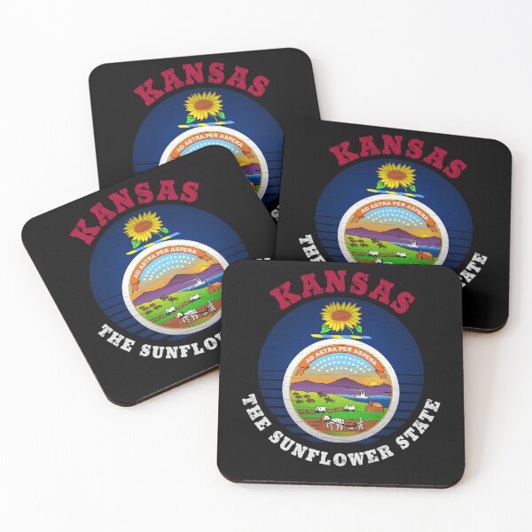 Item preview, KANSAS SUNFLOWER STATE FLAG designed and sold by Madjack Tees Kiwi SuperStore.