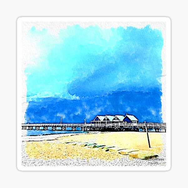 Item preview, Busselton Jetty Watercolour Painting. Fanart From WallsOfFame.com.au designed and sold by WallsOfFameAust.