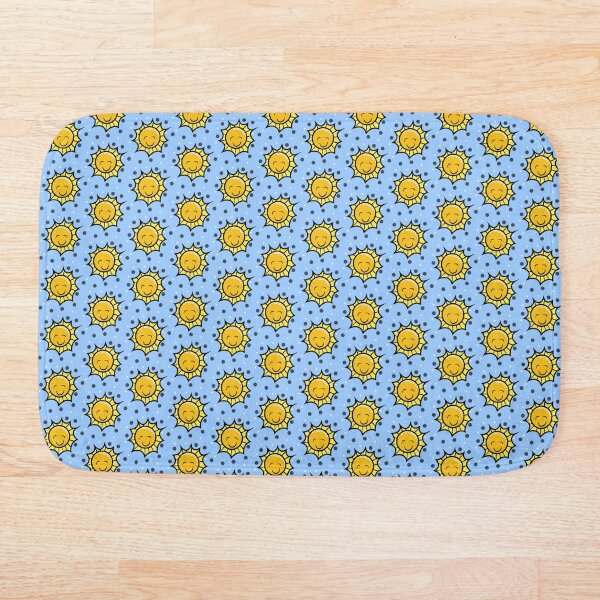 Smiley Suns with Polka Dot Sky Bath Mat