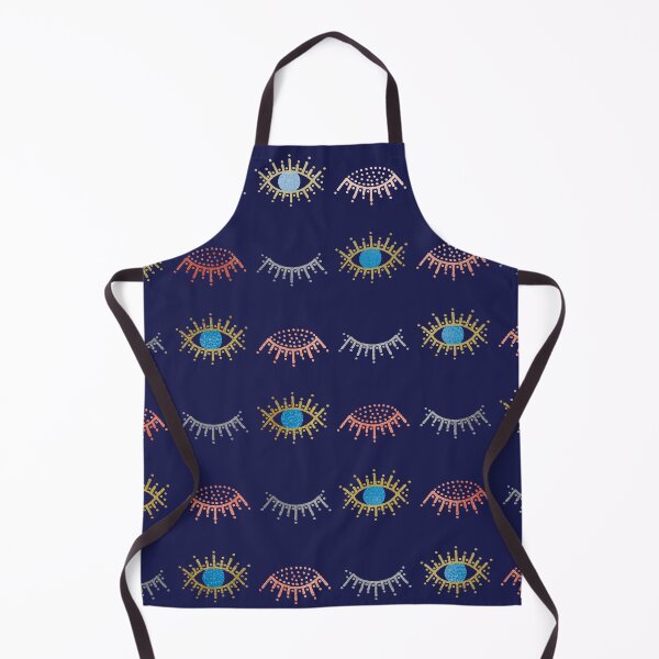 Item preview, Gold, Silver and Rose Gold Closed and Open Evil Eye Pattern on Navy designed and sold by Karen McFarland.