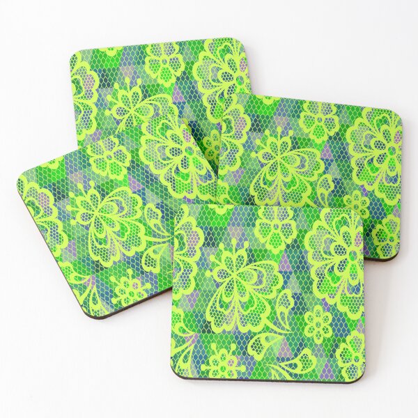 Item preview, Abstract Lime Green Lace Pattern designed and sold by JMWCD.
