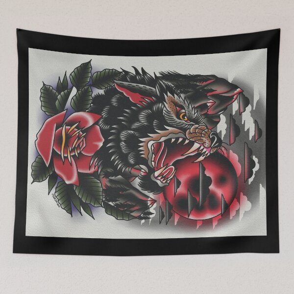 Item preview, Traditional wolf head   (Full size Throw)  designed and sold by Aloha-Life-808.