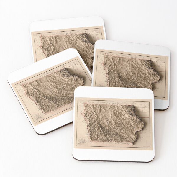 Item preview, 1917 Iowa Relief Map 3D digitally-rendered designed and sold by ThinkAboutMaps.