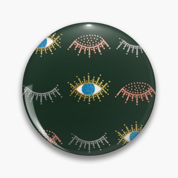 Item preview, Gold, Silver and Rose Gold Closed and Open Evil Eye Pattern on Green designed and sold by Karen McFarland.