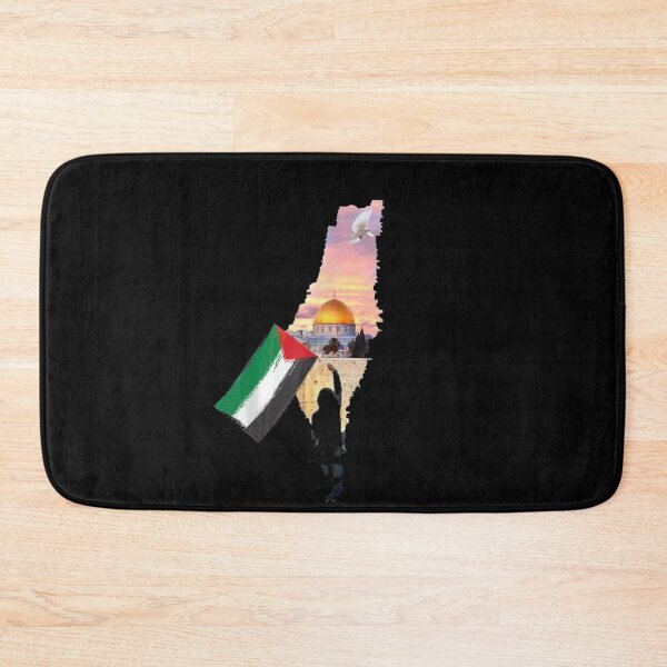 Item preview, Boy Hold Palestine Flag Palestinians Map Jerusalem's City designed and sold by musgroveart.