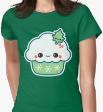 Green Christmas Cupcake Women's Fitted T-Shirt