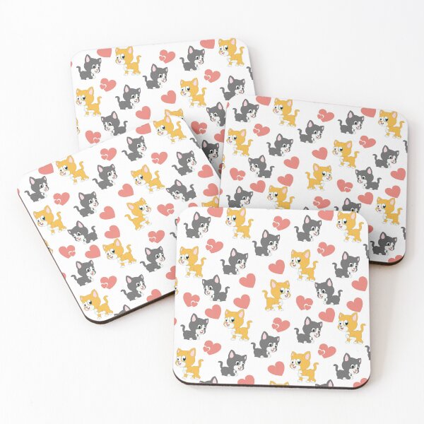 Item preview, Cute Kitten & Heart Pattern designed and sold by StoneColdMovies.