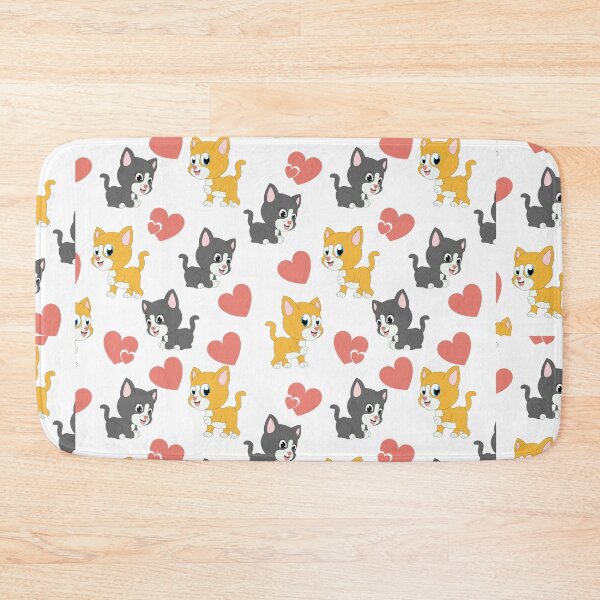 Item preview, Cute Kitten & Heart Pattern designed and sold by StoneColdMovies.