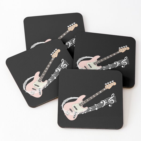 Item preview, Music Staff Pink Bass Guitar designed and sold by nightsworthy.