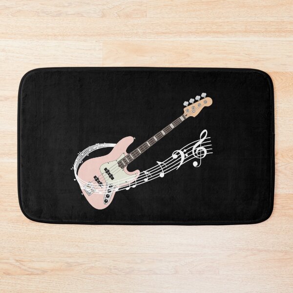 Aperçu de l'œuvre Music Staff Pink Guitare Basse créée et vendue par nightsworthy.