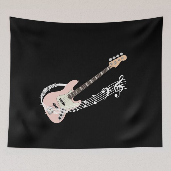 Item preview, Music Staff Pink Bass Guitar designed and sold by nightsworthy.