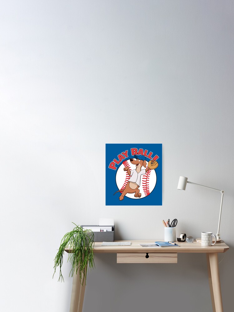 Play Ball! Baseball Mascot Dodger Dog Catching Baseball Greeting Card for  Sale by Clubhouse19