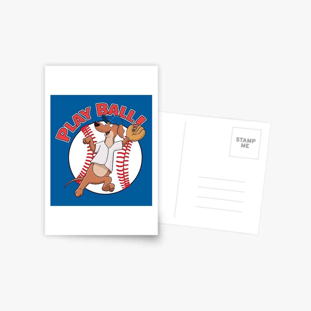 Play Ball! Baseball Mascot Dodger Dog Catching Baseball Greeting Card for  Sale by Clubhouse19