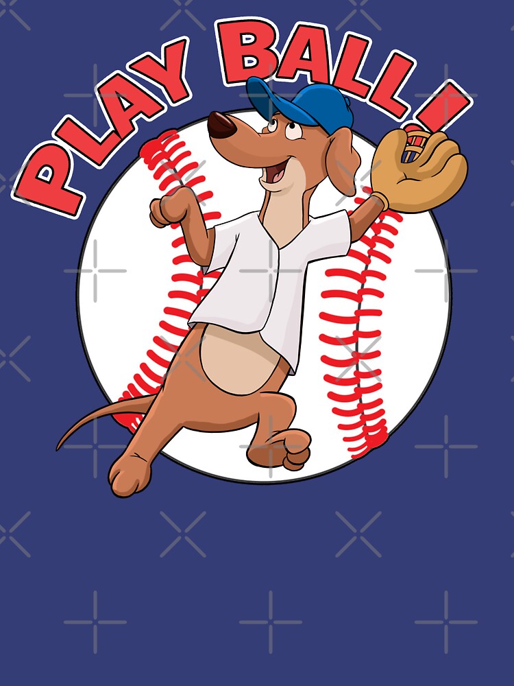 Play Ball! Baseball Mascot Dodger Dog Catching Baseball Essential T-Shirt  for Sale by Clubhouse19