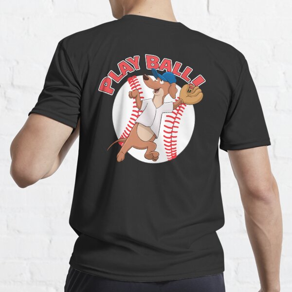 Play Ball! Baseball Mascot Dodger Dog Catching Baseball Essential T-Shirt  for Sale by Clubhouse19