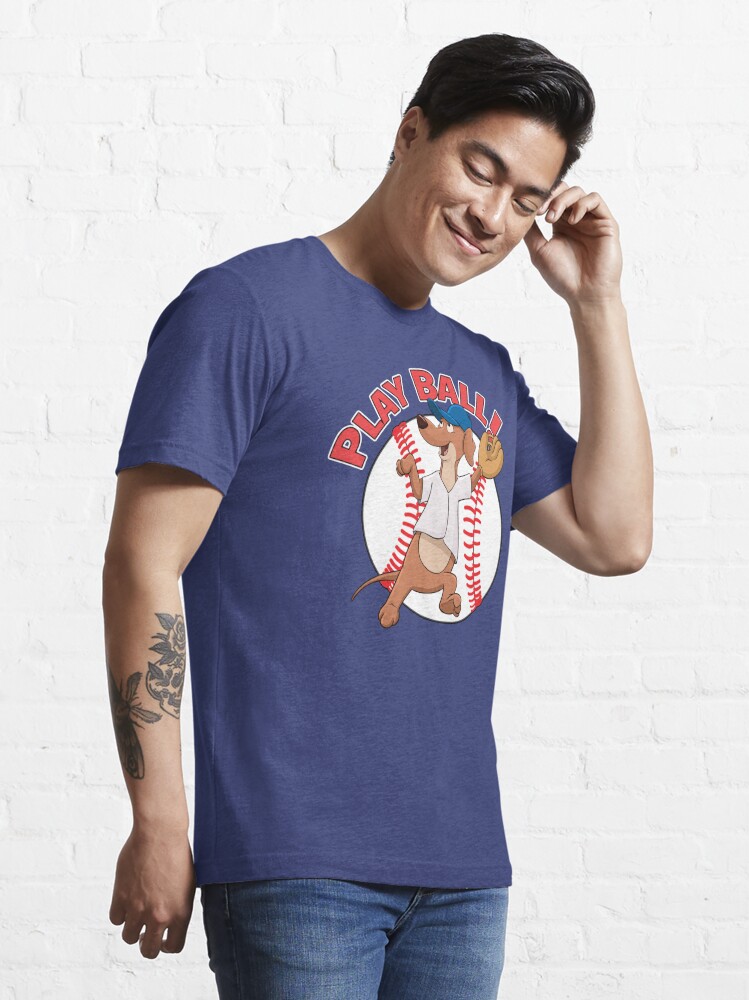 Play Ball! Baseball Mascot Dodger Dog Catching Baseball Essential T-Shirt  for Sale by Clubhouse19