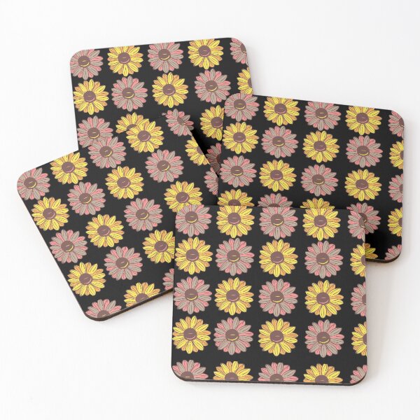 Item preview, Pink and Yellow flower pattern designed and sold by Pea Fitness.