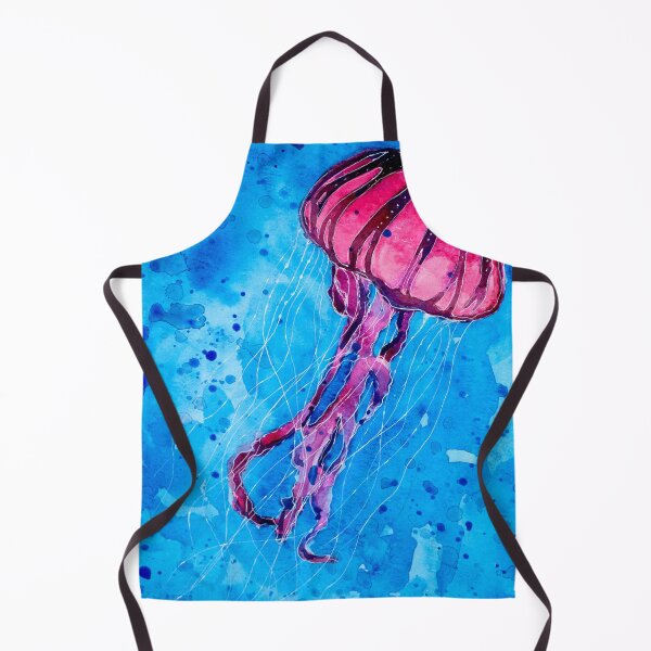 Item preview, Jellyfish on blue background designed and sold by Pintarrajearte.