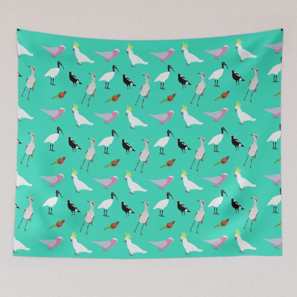 Item preview, Birds of Australia Pattern - Aqua designed and sold by Digitaldingo.