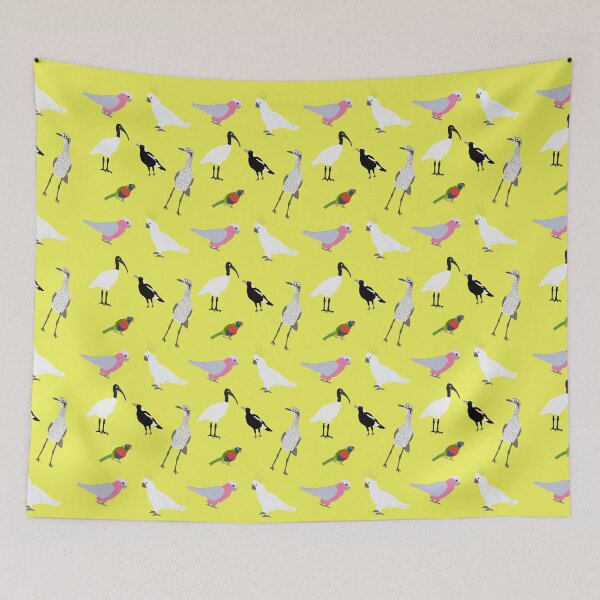 Item preview, Birds of Australia Pattern - Yellow designed and sold by Digitaldingo.