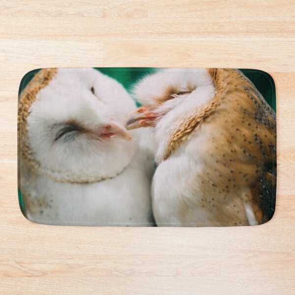 Item preview, Kissing Birds - A Pair of Fluffy Owls Cooing and Kissing - Owls Preen Each Other With Love designed and sold by sthNnth.