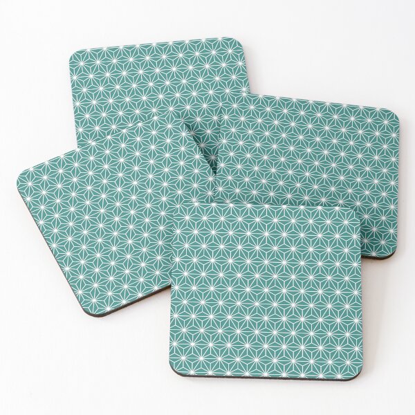 Item preview, Celadon Green White Asanoha - Japanese Traditional Pattern designed and sold by KinitaDesign.