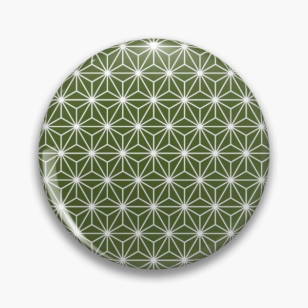 Item preview, Dark Moss Green White Asanoha - Japanese Traditional Pattern designed and sold by KinitaDesign.