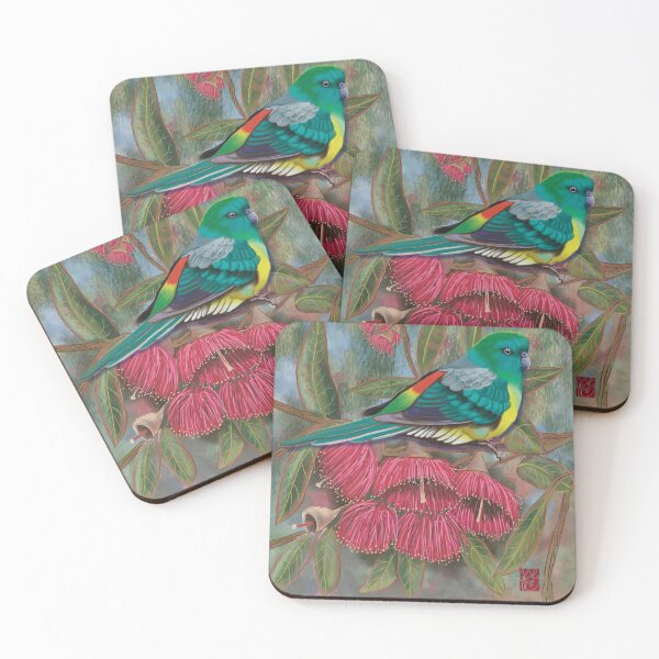 Item preview, Red Rumped Parrot amongst the Gum Blossoms designed and sold by Jagraphix.